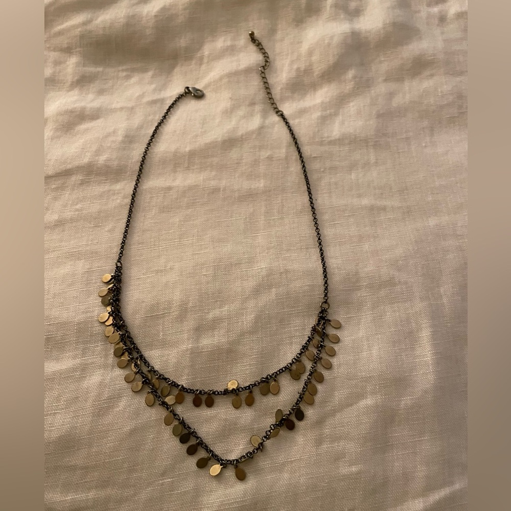 Fancy metallic disc necklace